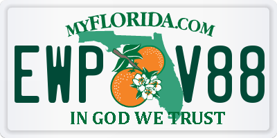 FL license plate EWPV88