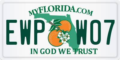 FL license plate EWPW07