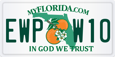 FL license plate EWPW10
