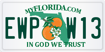 FL license plate EWPW13