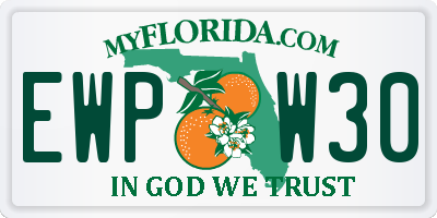 FL license plate EWPW30