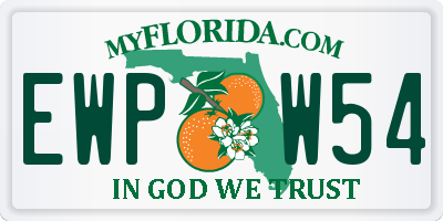 FL license plate EWPW54