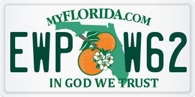 FL license plate EWPW62