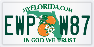 FL license plate EWPW87