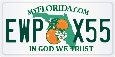 FL license plate EWPX55