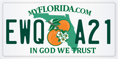 FL license plate EWQA21