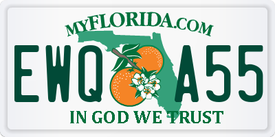 FL license plate EWQA55