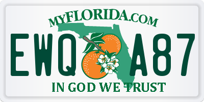 FL license plate EWQA87