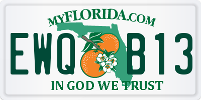 FL license plate EWQB13