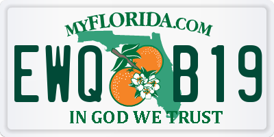 FL license plate EWQB19