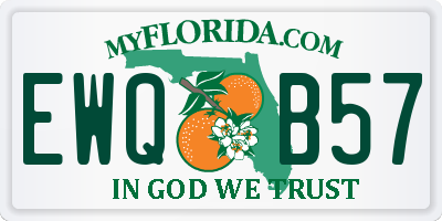 FL license plate EWQB57