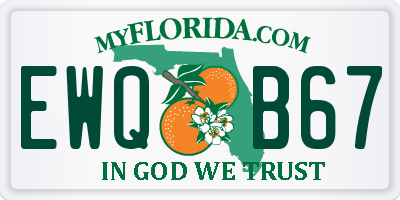FL license plate EWQB67