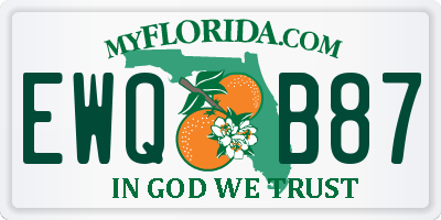 FL license plate EWQB87