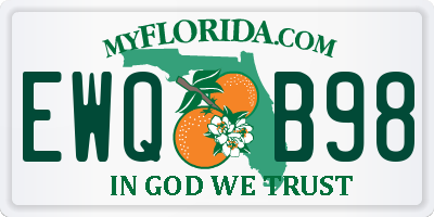 FL license plate EWQB98