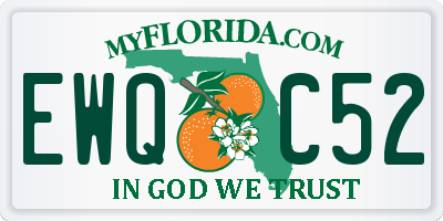 FL license plate EWQC52