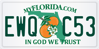 FL license plate EWQC53