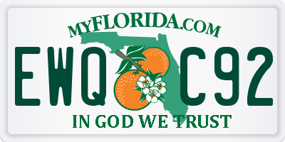 FL license plate EWQC92
