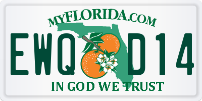 FL license plate EWQD14