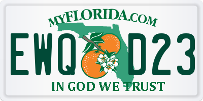 FL license plate EWQD23