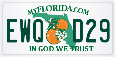 FL license plate EWQD29