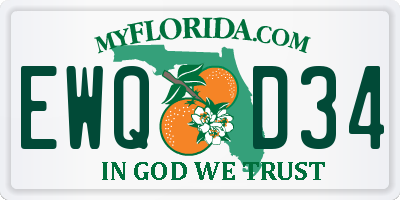 FL license plate EWQD34