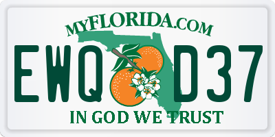 FL license plate EWQD37