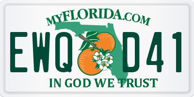 FL license plate EWQD41