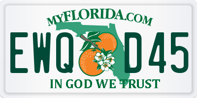FL license plate EWQD45
