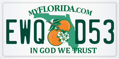 FL license plate EWQD53