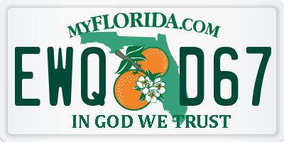 FL license plate EWQD67