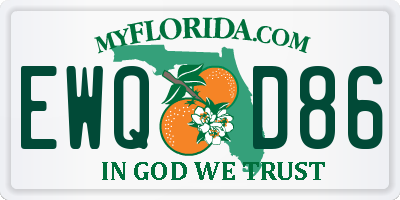 FL license plate EWQD86