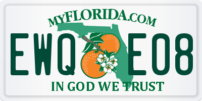 FL license plate EWQE08