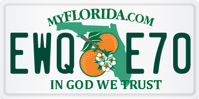 FL license plate EWQE70