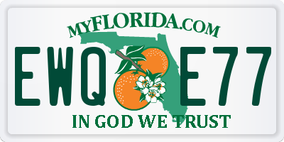 FL license plate EWQE77
