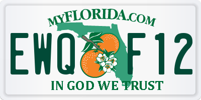 FL license plate EWQF12