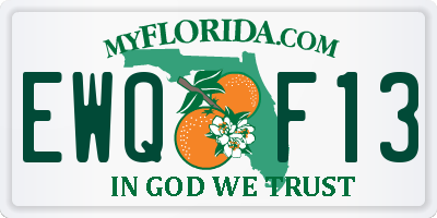FL license plate EWQF13