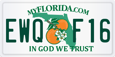 FL license plate EWQF16