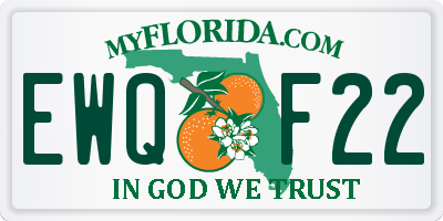 FL license plate EWQF22