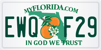 FL license plate EWQF29
