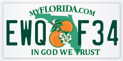 FL license plate EWQF34