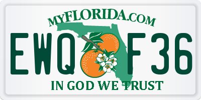 FL license plate EWQF36