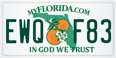 FL license plate EWQF83