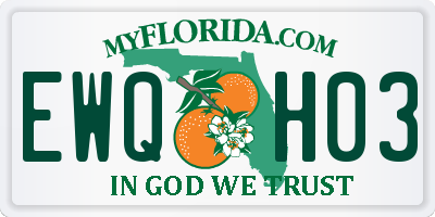 FL license plate EWQH03