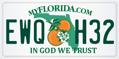 FL license plate EWQH32