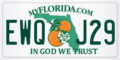 FL license plate EWQJ29