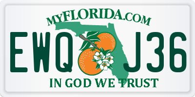 FL license plate EWQJ36