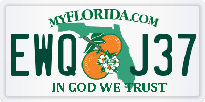 FL license plate EWQJ37
