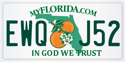 FL license plate EWQJ52