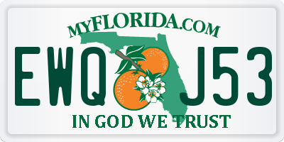 FL license plate EWQJ53