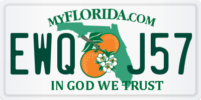 FL license plate EWQJ57
